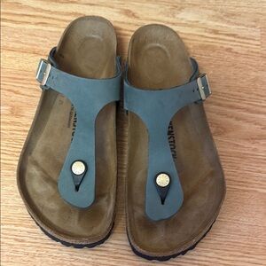 Birkenstock gizeh thyme green leather